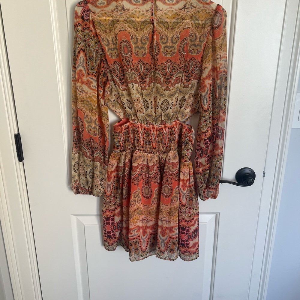 Mango Multicolor Paisley Long Sleeve Dress